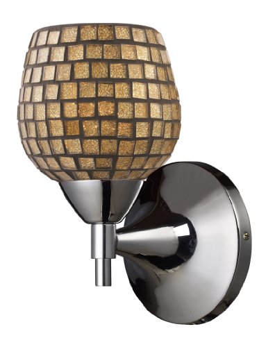 Elk 10150/1PC-GLD Celina 1-Light Sconce in Polished Chrome with Gold Glass