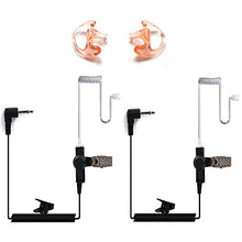 Load image into Gallery viewer, HYS 2.5mm Receiver/Listen ONLY Surveillance Acoustic Tube Earpiece Headset Shoulder with One Pair Medium Earmolds(Left and Right)
