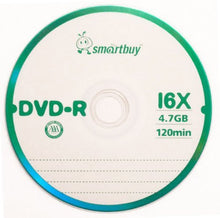 Load image into Gallery viewer, Smartbuy 500-disc 4.7gb/120min 16x DVD-R Logo Top Blank Data Recordable Media Disc
