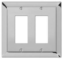 Load image into Gallery viewer, Amerelle Studio Double Rocker Cast Metal Wallplate in Polished Chrome

