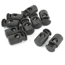 Load image into Gallery viewer, uxcell Spring Loaded Rope Cord Locks Ends Stoppers 8.5mm Dia 10 Pcs Black
