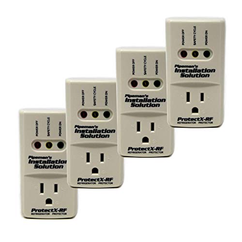 Pipeman's Installation Solution 4 Pack 1800 Watts Refrigerator Voltage Protector Brownout Surge Appliance (New Model)