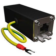 Load image into Gallery viewer, Ethernet Surge Protector (10 Pack) PoE+ Gigabit - Gas Discharge Tube for Full Protection -Mounting Flange- RJ45 Lightning Suppressor- LAN Network CAT5/CAT6 Thunder Arrestor -1000 Mbps- Tupavco TP302

