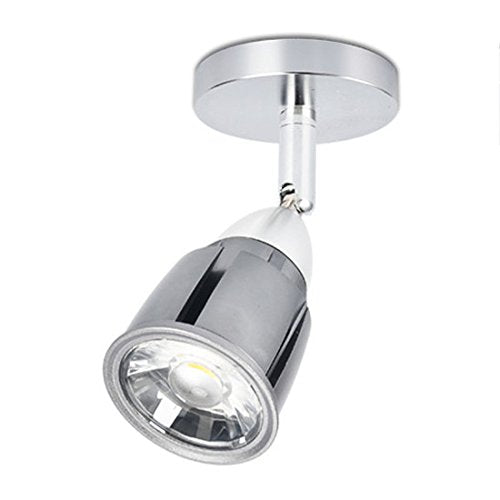 LUMINTURS 3W LED Ceiling Picture Spot Project Downlight Adjustable Lamp Fixture Light Silver Finish Pure White