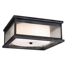 Load image into Gallery viewer, Murray Feiss Lighting OL11113DWZ Pediment - Two Light Outdoor Flush Mount, Dark Weathered Zinc Finish with Clear Seeded Glass
