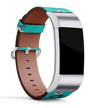 Load image into Gallery viewer, Replacement Leather Strap Printing Wristbands Compatible with Fitbit Charge 2 - Zombie Dancing Dab Step on Turquoise Background
