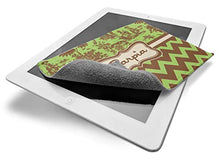 Load image into Gallery viewer, YouCustomizeIt Green &amp; Brown Toile &amp; Chevron Microfiber Screen Cleaner (Personalized)
