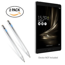Load image into Gallery viewer, Stylus Pen for ASUS ZenPad 3S 10 (Stylus Pen by BoxWave) - AccuPoint Active Stylus (2-Pack), Electronic Stylus with Ultra Fine Tip for ASUS ZenPad 3S 10 - Metallic Silver
