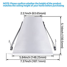 Load image into Gallery viewer, TORCHSTAR 6 Inch Recessed Can Light Trim, Air Tight Baffle Trim, IC-Rated Anti-Glare 6 Inch Can Light Trim, Self-Flanged Recessed Light Trim, White, Pack of 6
