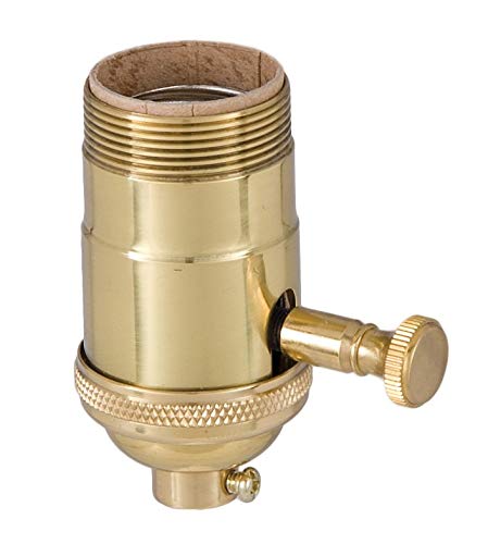 B&P Lamp Edison Size Full Dimmer Socket in Brass With UNO Thread