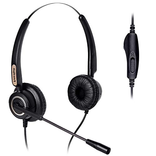 Volume and Mute Switch Headphone Office Binaural Headset with Microphone RJ9 Plug Only for Cisco IP Phones 794X 796X 797X 69XX Series and 8811,8841,8851,8861,8941,8945,8961,9951,9971 etc