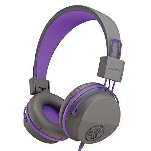 JLab JBuddies Studio Over-Ear Kids Wired Headphones | Toddler Headphones | Kid Safe | Studio Volume Safe | Volume Limiter | Folding | Adjustable | Noise Isolation | with Mic | Graphite / Purple