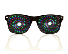 Load image into Gallery viewer, Black Spiral Diffraction Glasses - for Raves, Festivals and More
