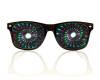 Black Spiral Diffraction Glasses - for Raves, Festivals and More