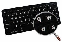 Load image into Gallery viewer, MAC NS English Large Lettering Non-Transparent Keyboard Stickers Black Background (Lower CASE) for Desktop, Laptop and Notebook

