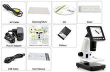 Load image into Gallery viewer, 500X 8 LED Lamp Handheld Metal Bracket with Display Microscope 3.5 Inch Screen Portable Integrated Digital Electron Microscope Can Take Photos with Measurement
