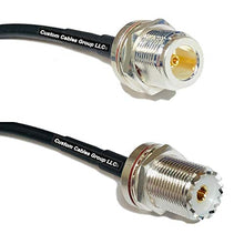 Load image into Gallery viewer, 50 feet RFC195 KSR195 Silver Plated N Female Bulkhead to UHF Female Bulkhead RF Coaxial Cable
