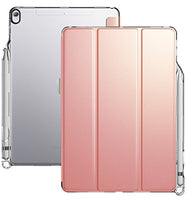 iPad Air 3 Case (10.5 Inch, 2019), iPad Pro 10.5 Case, Poetic Smart Cover with Apple Pencil Holder, Flexible Soft Clear TPU Back, Slim Fit Trifold Stand Folio Front, Lumos X Series, Rose Gold/Clear