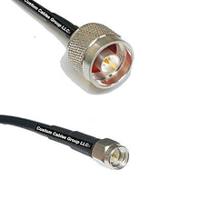 Load image into Gallery viewer, 1 Foot RFC195 KSR195 Silver Plated N Male to SMA Male RF Coaxial Cable
