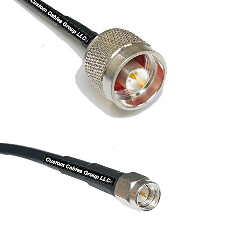 1 Foot RFC195 KSR195 Silver Plated N Male to SMA Male RF Coaxial Cable
