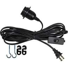 Load image into Gallery viewer, Lightingsky 15 Feet Hanging Light Cord with On/off Switch E26 Socket to 2-prong Perfect for Lampshade Paper Lantern (Black, 15 Feet)
