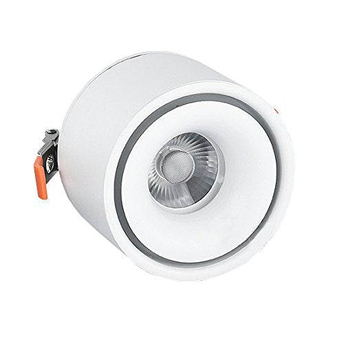 BRILLRAYDO 7W Dimmable LED Ceiling Down Light Recessed Mounted Decor Lamp Fixture White Finish Nature White