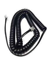 Load image into Gallery viewer, The VoIP Lounge Replacement 12 Foot Black Handset Receiver Curly Coil Cord for Panasonic Landline Phone (12 Feet Fully Stretched, 20 Inches Coiled)
