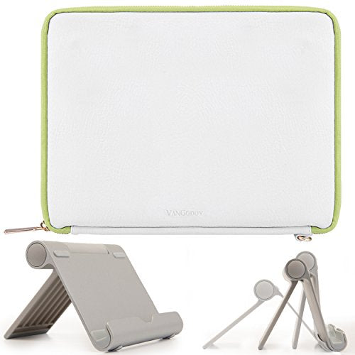 VanGoddy Multi-Angle Stand and White Green Travel Cover Sleeve Carrying Case for Amazon Fire HD 8, 7, Kindle, Oasis, Voyage, Paperwhite