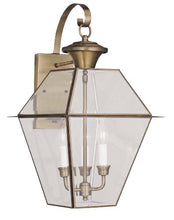 Load image into Gallery viewer, Livex Lighting 2381-01 Westover 3-Light Outdoor Wall Lantern, Antique Brass
