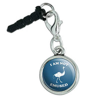 I Am Not Emused Emu Amused Funny Humor Mobile Cell Phone Headphone Jack Charm fits iPhone iPod Galaxy