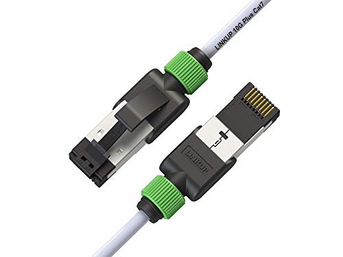 LINKUP - [Tested with Versiv CableAnalyzer] Cat7 Ethernet Cable -7 FT (2 Pack) 10G Double Shielded RJ45 S/FTP | Network Internet LAN Switch Router Game | High-Speed | 30AWG White