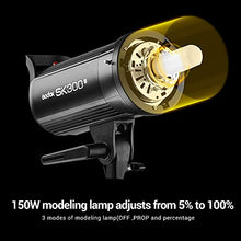 Load image into Gallery viewer, Godox SK300II Studio Strobe 300Ws GN65 5600K Bowens Mount Monolight, Built-in Godox 2.4G Wireless System, 150W Modeling Lamp, Outstanding Output Stability, Anti-Preflash, 1/16-1/1 40 Steps Output
