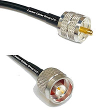 Load image into Gallery viewer, 1 Foot RFC195 KSR195 Silver Plated PL259 UHF Male to N Male RF Coaxial Cable
