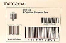 Load image into Gallery viewer, Memorex 30 2-Pack CD-R 52x Dual Discs in Slim Clear Jewel Cases - 60 CD-R Discs, 2 Discs per Slim Jewel Case
