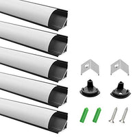 LightingWill 5-Pack V-Shape LED Aluminum Channel System 3.3ft/1M Anodized Black Corner Mount Extrusion for <12mm Width SMD3528 5050 LED Strips with Milky White Cover, End Caps, Clips V02B5