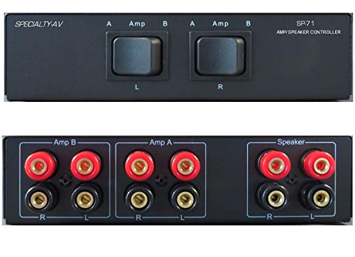 2-Way Amp Amplifier Receiver to 1 One Pair of Speakers Selector Switch Switcher Splitter Combiner