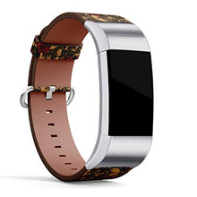 Load image into Gallery viewer, Replacement Leather Strap Printing Wristbands Compatible with Fitbit Charge 2 - Rose Floral Skull Pattern
