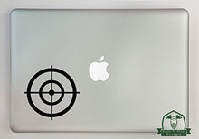 Load image into Gallery viewer, Bullseye Crosshairs Vinyl Decal Sized to Fit A 15&quot; Laptop - Black
