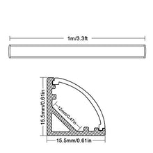 Load image into Gallery viewer, JIRVY 5 Pack 1m / 3.3ft Led Aluminum Channel Profile V-Shape Aluminum Extrusion Tracks for Flex/Hard LED Strip Lights Installations with White Diffuser Cover, End Caps and Metal Mounting Clips
