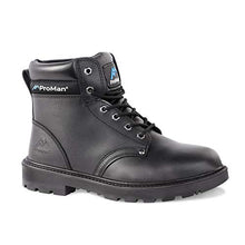 Load image into Gallery viewer, Pro-Man Men&#39;s S3 Outsize Steel Toe Cap Safety &amp; Work Boots US Size 16 Black

