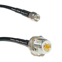 Load image into Gallery viewer, 25 feet RFC195 KSR195 Silver Plated SMA Male to N Female Bulkhead RF Coaxial Cable
