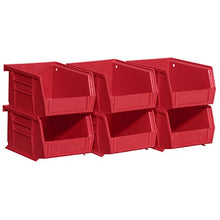 Load image into Gallery viewer, Akro Mils 8212 Six Pack Of 30210 Plastic Storage Stacking Akro Bins For Craft And Hardware, Red,5 3/8
