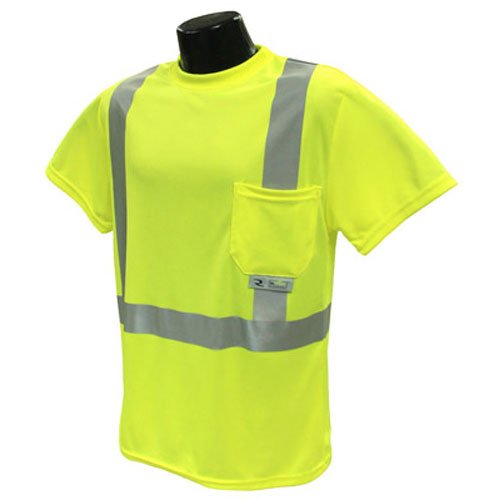 Radians St11 2 Pgs L High Visibility Class 2 T Shirt With Moisture Wicking Mesh, Large, Green