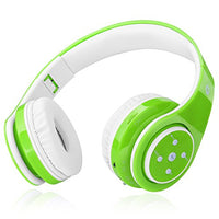 Kids Headphones Bluetooth Wireless 85db Volume Limited Childrens Headset, up to 6-8 Hours Play, Stereo Sound, SD Card Slot, Over-Ear and Build-in Mic Wireless/Wired Headphones for Boys Girls(Green)