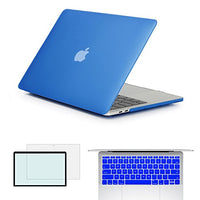 RYGOU 3 in 1 Matte Plastic Blue Hard Case Keyboard Cover Compatible Newest MacBook Pro 13 Inch Without Touch Bar Model:A1708 (Released in Oct 2016)