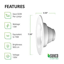 Load image into Gallery viewer, Sunco Lighting 12 Pack 5/6 Inch LED Recessed Downlight, Smooth Trim, Dimmable, 13W=75W, 965 LM, 5000K Daylight, Damp Rated, Simple Retrofit Installation - UL + Energy Star
