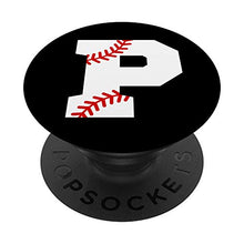 Load image into Gallery viewer, Baseball Pop Socket - Baseball Popsocket - Letter P PopSockets PopGrip: Swappable Grip for Phones &amp; Tablets

