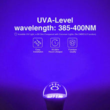 Load image into Gallery viewer, Onforu UV LED Black Lights Bulb, 7W A19 E26 Bulb, UVA Level 385-400nm, Glow in The Dark for Blacklight Party, Body Paint, Fluorescent Poster, Neon Glow (2 Pack)
