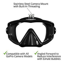 Load image into Gallery viewer, XS Foto Panorama - 3 Window - Extra Qwik Comfort Strap - Built-in Stainless Steel Camera Mount - Diving Mask for GoPro, GoMask (Yellow) (MA580YL)

