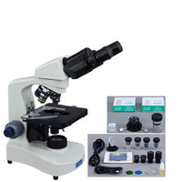 OMAX 40X-2000X LED Binocular Compound Microscope with Extra Bright Oil Darkfield Condenser and 100 Pieces Glass Slides and Covers